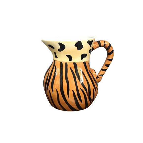 Seymour Mann Ceramic Safari Pitcher, Tiger Design signed - Picture 3 of 6